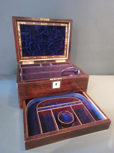 Superb Victorian Rosewood Fitted Jewellery Box (1 of 9)