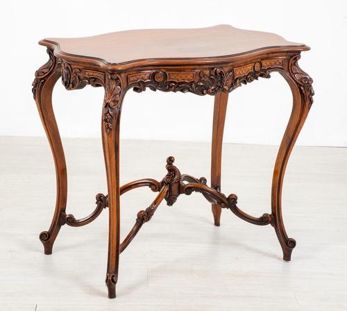 Pretty French Walnut Occasional Table (1 of 10)