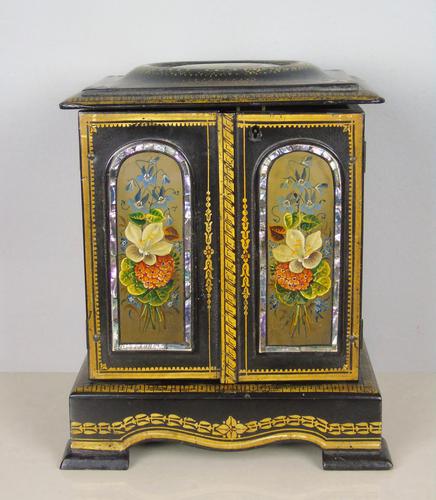 Good Victorian Papier Mache Jewellery Cabinet (1 of 12)