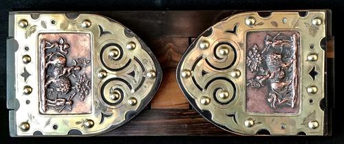 Victorian Coromandel , Copper and Brass Book Slide. (1 of 6) Victorian Coromandel , Copper and Brass Book Slide. (1 of 6)