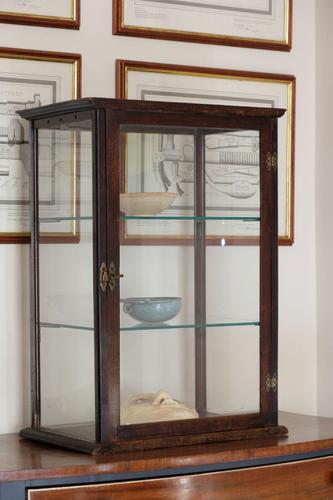 Antique Vintage Mahogany & Glass Display Cabinet with glass shelves (1 of 7)