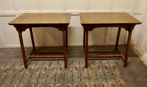 Pair of Arts & Crafts Elm Tables (1 of 8)