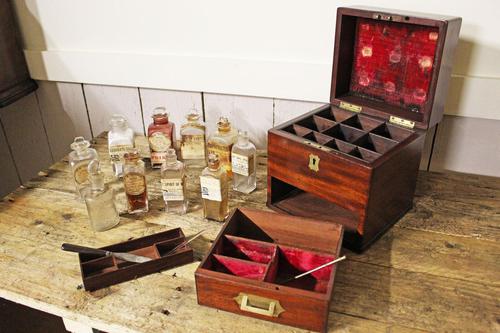 Apothecary Case. Early 19thC. Doctors Medical Chemical Chest. (1 of 8)