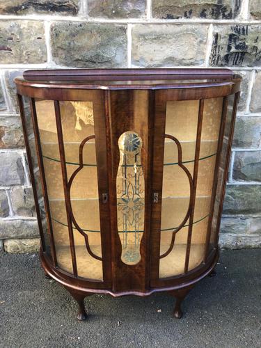 Antique Walnut China Display Cabinet (1 of 10)