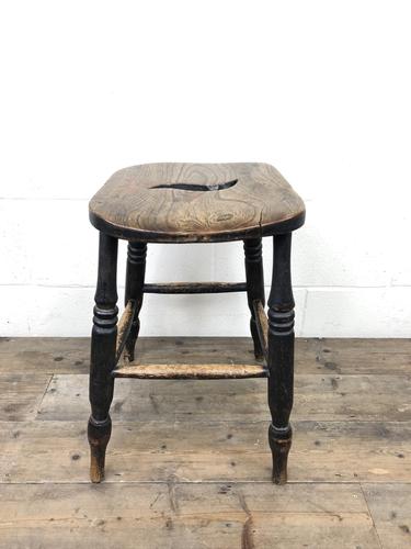 Antique 19th Century Elm Country Made Stool (1 of 8)