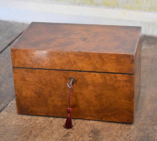 Fine London Made Burr Walnut Tea Caddy (1 of 6)