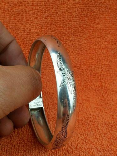 Art Nouveau Hallmarked 925 Sterling Silver Bangle Cuff Bracelet Salerno, Italy (1 of 9)