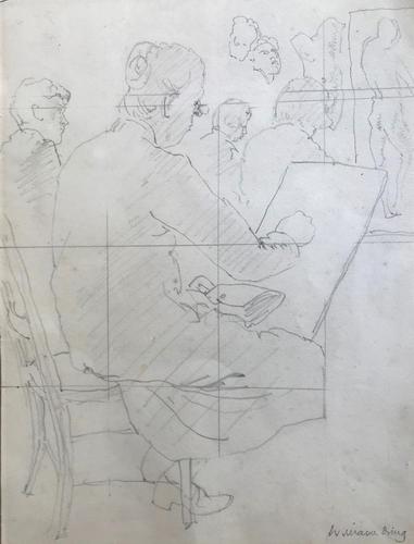Original Pencil Drawing Squared for Transfer 'The life class' by William Dring RA. 1904-1990. Studio Stamped c.1935 (1 of 2) Original Pencil Drawing Squared for Transfer 'The life class' by William Dring RA. 1904-1990. Studio Stamped c.1935 (1 of 2)