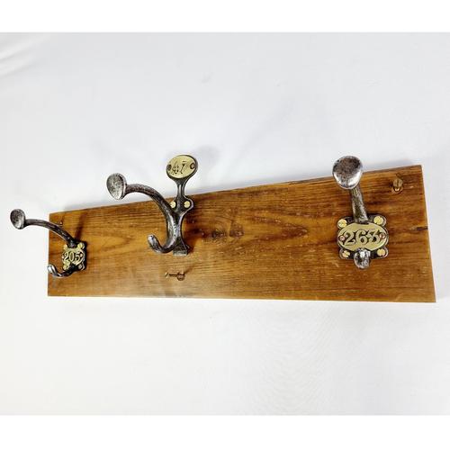 Antique School Coat Hooks Brass Numbered LA392982
