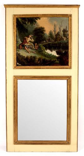 Tall French Antique Chateau Trumeau Mirror c.1890 (1 of 2)