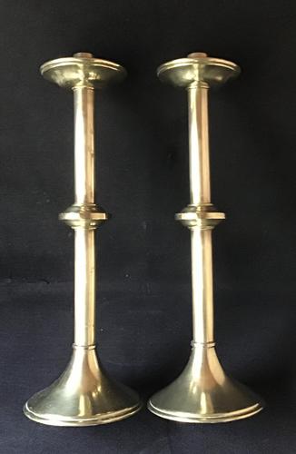 Pair of Tall Brass 19th Century Church / Altar Candlesticks (1 of 6) Pair of Tall Brass 19th Century Church / Altar Candlesticks (1 of 6)