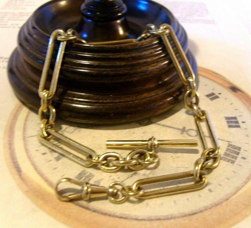 Antique Pocket Watch Chain 1890 Victorian Large Brass Fancy Albert With T Bar (1 of 11) Antique Pocket Watch Chain 1890 Victorian Large Brass Fancy Albert With T Bar (1 of 11)