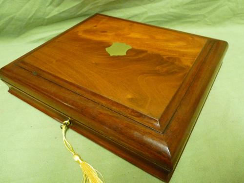 Flame Mahogany Jewel  Box + Tray With Adjustable Storage c.1880 (1 of 13)