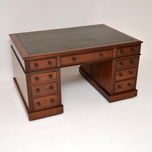 Antique Victorian Mahogany Leather Top Partners Desk (1 of 12) Antique Victorian Mahogany Leather Top Partners Desk (1 of 12)