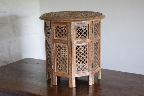 Anglo Indian Table with Circular Carved Top (1 of 10)