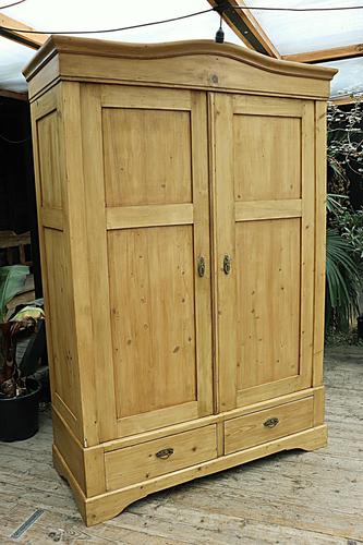 Superb & Quality Early 20th Century Pine Double 'Knock Down' Wardrobe - We Assemble for You (1 of 17)