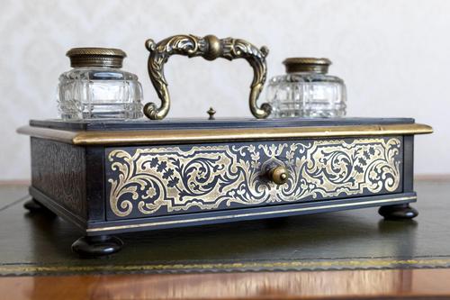 Boule & Ebony Desk Inkstand (1 of 4) Boule & Ebony Desk Inkstand (1 of 4)