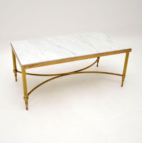 Vintage Italian Solid Brass & Marble Coffee Table (1 of 9)