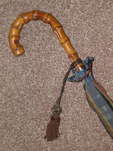 Antique Kendall 18ct GP Umbrella - Check Nylon Canopy With Whangee Bamboo Handle (1 of 11) Antique Kendall 18ct GP Umbrella - Check Nylon Canopy With Whangee Bamboo Handle (1 of 11)