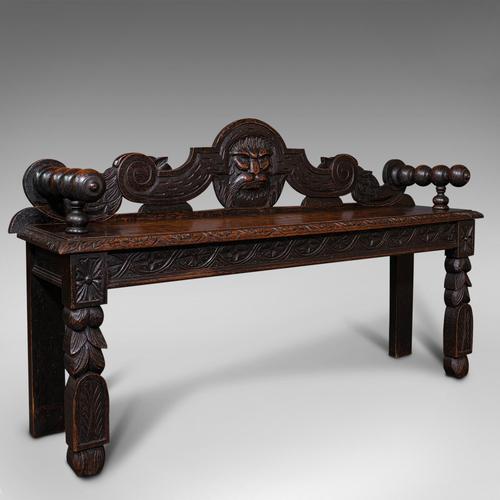 Antique Gothic Bench, Scottish, Oak, Love Seat, Hall Pew, Victorian c.1850 (1 of 12) Antique Gothic Bench, Scottish, Oak, Love Seat, Hall Pew, Victorian c.1850 (1 of 12)