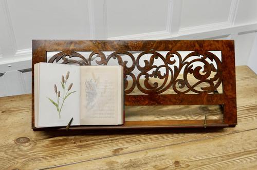 Adjustable Fretwork Figured Walnut Book Rest or, Lutrin (1 of 7)