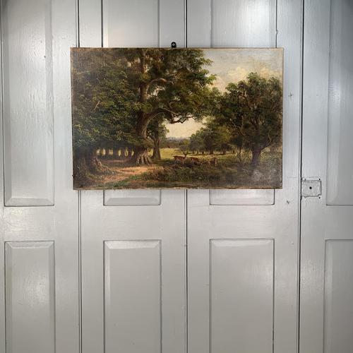 Antique Landscape Oil Painting of Deer in Richmond Park Signed JI Lewis (1 of 10) Antique Landscape Oil Painting of Deer in Richmond Park Signed JI Lewis (1 of 10)