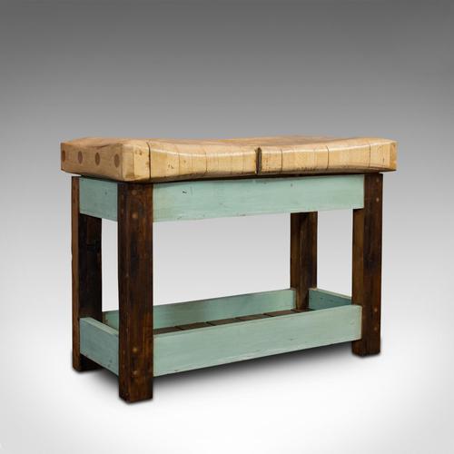 Antique Butcher's Chopping Block, Beech, Teak, Work Bench, Kitchen Island, Table (1 of 11) Antique Butcher's Chopping Block, Beech, Teak, Work Bench, Kitchen Island, Table (1 of 11)