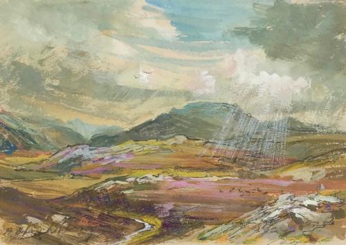 Original gouache painting 'Strath Ondal, The Black Valley by Fort William' by Barbara Lady Brassey 1911-2010.Signed. c.1975 (1 of 2) Original gouache painting 'Strath Ondal, The Black Valley by Fort William' by Barbara Lady Brassey 1911-2010.Signed. c.1975 (1 of 2)