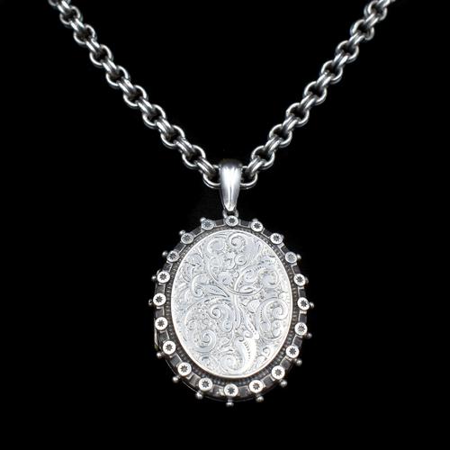 Antique Aesthetic Large Sterling Silver Locket with Belcher Chain Collar (1 of 11) Antique Aesthetic Large Sterling Silver Locket with Belcher Chain Collar (1 of 11)