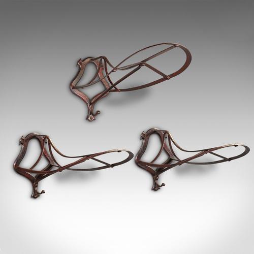 Set of 3 Antique Saddle Racks, English, Iron, Wall Mount, Equestrian, Victorian (1 of 8) Set of 3 Antique Saddle Racks, English, Iron, Wall Mount, Equestrian, Victorian (1 of 8)