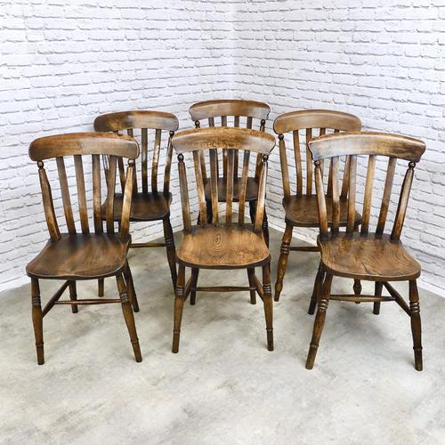 Matched Set of 6 Windsor Slatback Kitchen Chairs (1 of 8)