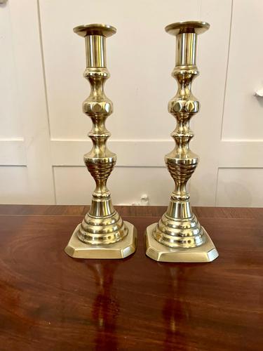 Pair of Antique Victorian Brass Candlesticks (1 of 7)