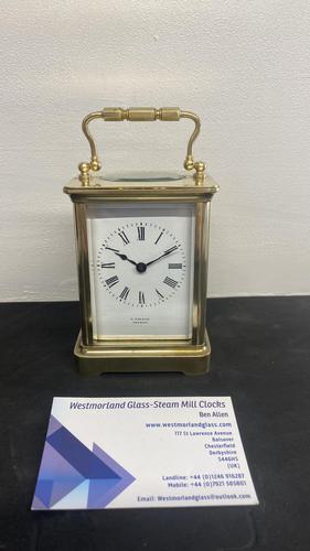 Nice 8 Day Timepiece Carriage Clock with Original Travel Case (1 of 5)