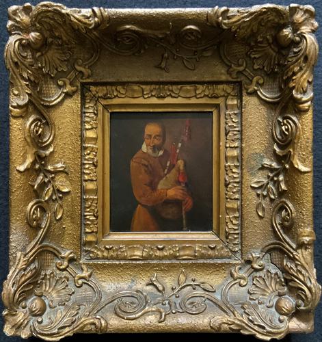 Original 18th Century Miniature Oil on Panel Portrait Painting of Bagpipe Player (1 of 11) Original 18th Century Miniature Oil on Panel Portrait Painting of Bagpipe Player (1 of 11)