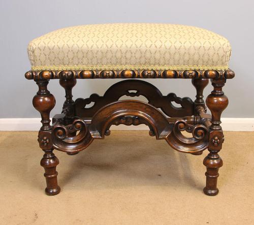 Antique 19th Century Outstanding Quality Walnut Stool. (1 of 5)