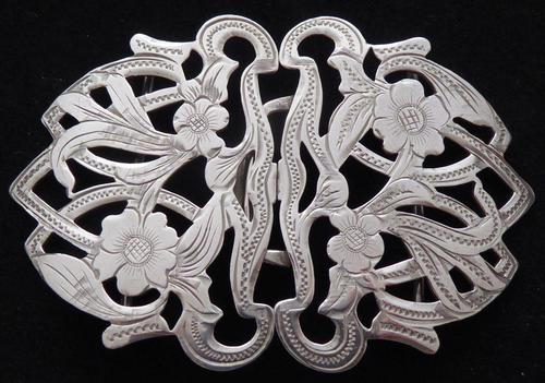 Arts and Crafts Style 1903 Hallmarked Solid Silver Nurses Belt Buckle Edwardian (1 of 8)