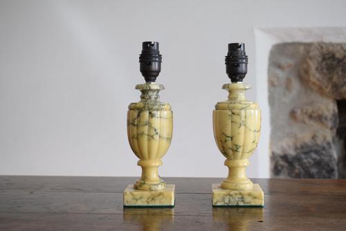 Antique Pair of Alabaster Table Lamps (1 of 10)