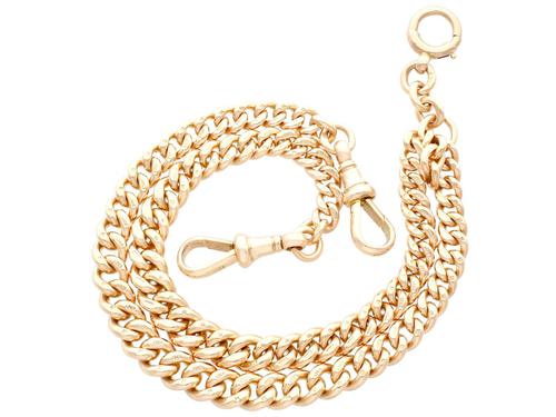 9ct Yellow Gold Double Albert Watch Chain - Antique c.1910 (1 of 12) 9ct Yellow Gold Double Albert Watch Chain - Antique c.1910 (1 of 12)