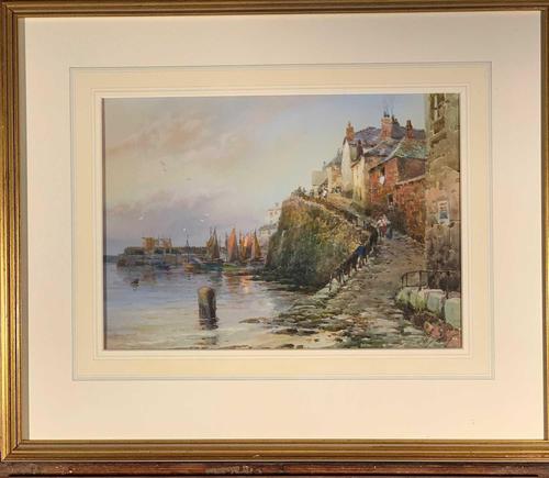 Walter Henry Sweet - Antique Watercolour - Newlyn Old Harbour (1 of 6)