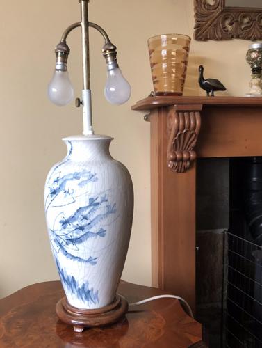 Oriental Adjustable Crackle Glaze Table Lamp (1 of 10)