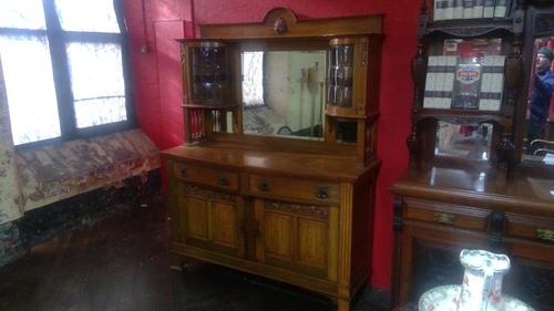 Oak Mirrored Back Sideboard (1 of 3)