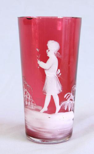 Antique Cranberry Glass Mary Gregory Tot (1 of 7) Antique Cranberry Glass Mary Gregory Tot (1 of 7)