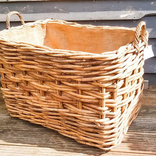 Large Wicker Log Basket on Wheels (1 of 6)