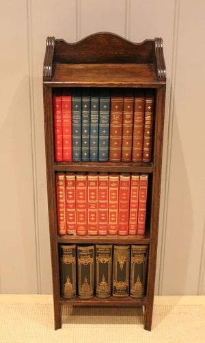 Small Narrow Oak Open Bookcase (1 of 10) Small Narrow Oak Open Bookcase (1 of 10)