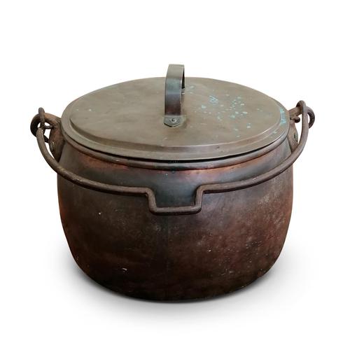 Large Antique Copper Couldron with Lid & Handle (1 of 7)