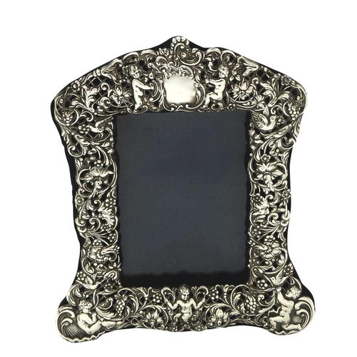 Antique Edwardian Sterling Silver 8" Photo Frame 1903 (1 of 11)