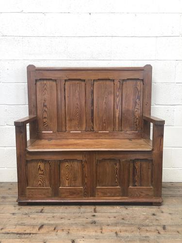 Rustic Pitch Pine Settle Bench (1 of 8) Rustic Pitch Pine Settle Bench (1 of 8)
