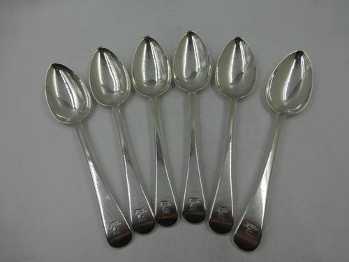 Good Set of 6 George III Silver Table / Soup Spoons London 1807 by Eley & Fearne (1 of 8)