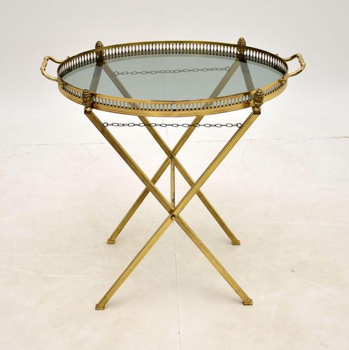 Vintage French Brass Folding Side Table (1 of 8) Vintage French Brass Folding Side Table (1 of 8)