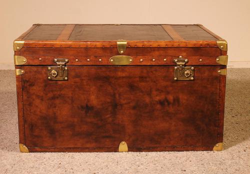 English Travel Chest in Leather - Early 20th Century (1 of 11) English Travel Chest in Leather - Early 20th Century (1 of 11)